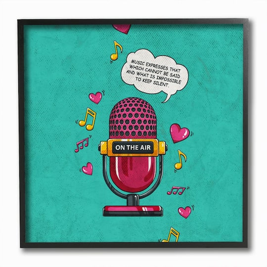 Stupell Industries 12" x 12" Music Expresses Black Framed Wall Art
